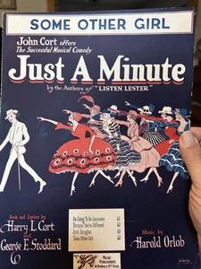 F 1919 9x12 Revue Sheet Music JUST A MINUTE ‘Some Other Girl’ - Picture 1 of 1