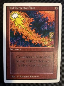 English - MTG Red Elemental Blast - NM -  Unlimited Edition - Picture 1 of 2