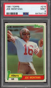 1981 Topps #216 Joe Montana ROOKIE PSA MINT 9 - Picture 1 of 3