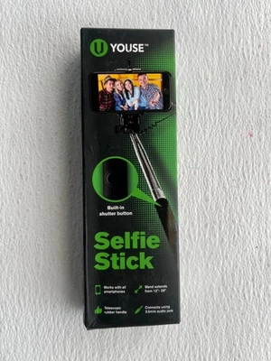 YOUSE SELFIE STICK Built-In Shutter Button Wand Extends From 12"-39" NIB - Image 1 of 2