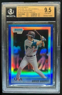 Bowman Chrome Bryce Harper 18U 2010 EE. UU. 1er refractor azul #27/250 BGS 9,5 Foto 1 de 2