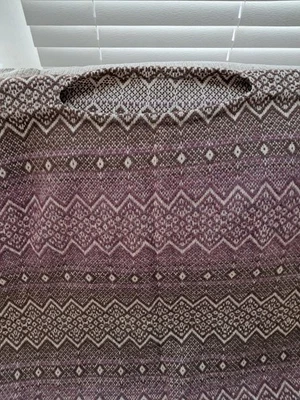 Poncho de lana Amana Woolen Mills 65”X 54” beige marrón con flecos de colección  Foto 1 de 4
