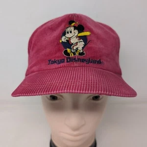 Vintage Mickey Mouse spielt Baseball Tokyo Disneyland rote Cordmütze große Kappe - Bild 1 von 8