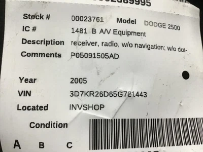 Equipamento de áudio receptor de rádio rádio AM-FM-cassete compatível com 02-07 CARAVAN 440019 - Imagem 1 de 4