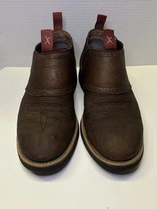 Twisted X Braun Leder Kuh Hund Western Cowboystiefel Herren Slipper Schuhe 10,5 M - Bild 1 von 15