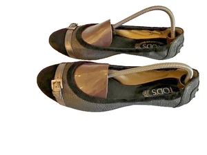 TOD’S Tods Ballerinas Slipper kaum getragen schwarz silber 41 elastische Kante - Bild 1 von 20