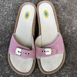 Dr. Schools Pink Sandals Buckle Vintage Heaven Size 10 Y2K Leather - Picture 1 of 9