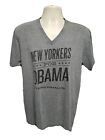 Grand t-shirt gris adulte New Yorkers pour Obama ny.barackobama.com