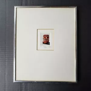 Bill Renc AP Aquarell "Chubby Decker" Doppeldeckerbus gerahmt mattiert signiert - Bild 1 von 6