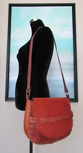 Vintage 70's Boho Hippie Leather Mexican Shoulder Crossbody Bag - Picture 1 of 10