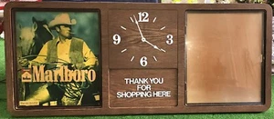 RARE Vintage Large Marlboro Clock Light Up Advertising Sign Hills 49x21 - Picture 1 of 11