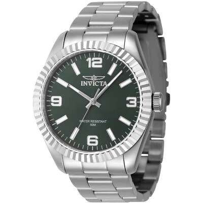 Reloj Hombre Invicta Especialidad Cuarzo Esfera Verde Tono Plata Pulsera 47450 Foto 1 de 2