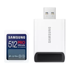 Original Samsung SDXC Memory Card PRO Ultimate with Reader 512GB MB-SY512SB - Picture 1 of 7