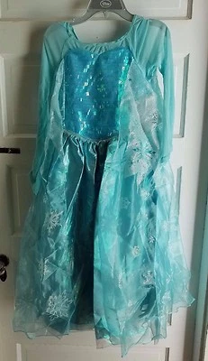 Disney Store Frozen Elsa Costume Girls Kids Halloween Dress Up 9 10 Princess - Image 1 of 4