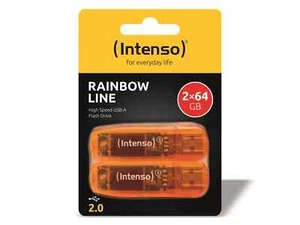 INTENSO USB-Stick Rainbow Line 3502492 USB 2.0 64GB orange/transparent 2er Pack - Bild 1 von 1