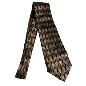 #7847 Stanford Brown and Bronze Patterned Mens Necktie - Picture 1 of 5