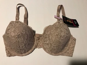 Women’s Bra 34D Maidenform Beige Floral Lace Underwire Lined Comfortable Nwt - Picture 1 of 6