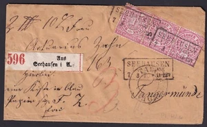 NDP PACKKAMMER TANGERMÜNDE SEEHAUSEN Mi.Nr. 16 (3) 3er-Streifen selten (1389) - Bild 1 von 2