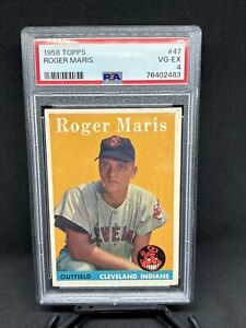 1958 Topps Baseball Roger Maris Rookie Graded Psa 4