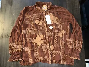 Johnny Was bestickt Calvinbluse Top braun klein neu mit Etikett - Bild 1 von 12