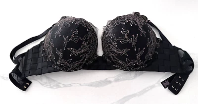 Victoria's Secret Bombshell Add-2-Cup Push-Up Bra Cage Black Lace - Image 1 of 2
