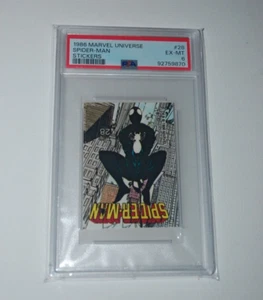 1986 Marvel Universe Stickers #28 Spider-Man-PSA 6 Venom Graded Error Upside Dow - Picture 1 of 2