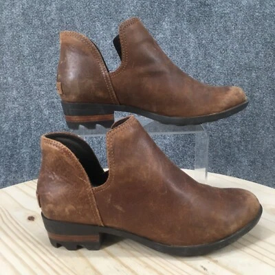 Sorel Botas Mujer 7.5 Lolla Corte Botín Marrón Tirar en el Tobillo Top NL3780-242 Foto 1 de 4