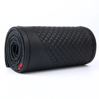 Top Layer Genuine Leather Car Steering Wheel Cover DIY&Needle for 15" Anti-Slip - Image 1 of 4