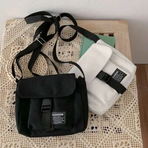 Women Cute Solid Color Shopping Bag Messenger Bag Canvas Shoulder Bag - Picture 1 of 12