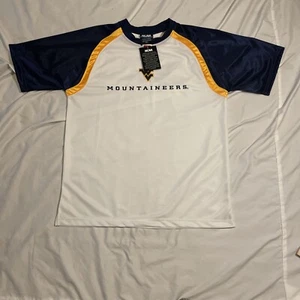 West Virginia Mountaineers Shirt Men Large White Short Sleeve College Sports NEW - Picture 1 of 7
