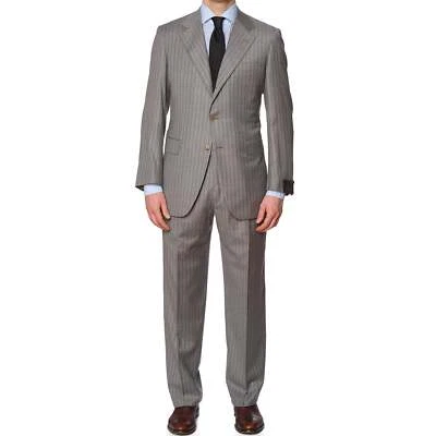 SARTORIA PARTENOPEA for VANNUCCI Gray Wool Handmade Suit EU 52 NEW US 42 - Image 1 of 4