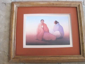 R C Gorman, Mesa Vista Enmarcado, Estampado Navajo enmarañado 11 x 14 madera con vidrio - Imagen 1 de 3