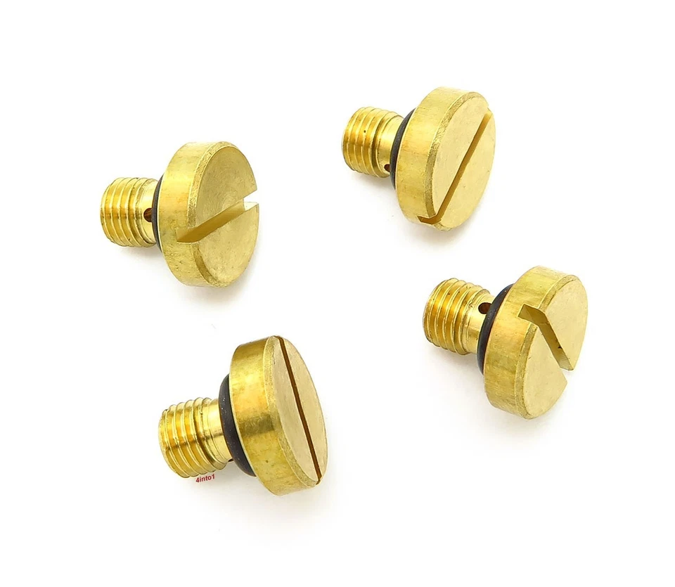 4 Pack Float Bowl Drain Screw Honda CB350F CB400F CB550 CB750 Kawasaki KZ650 Z1R - Image 1 of 1
