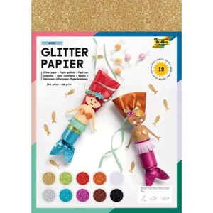folia Glitterpapier farbsortiert 170 g/qm 1 Pack - Picture 1 of 1