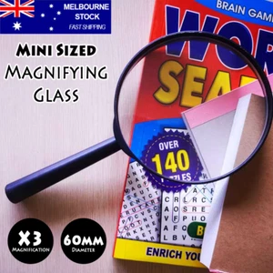 Mini Sized Magnifying Glass x3 Lens Portable Reading Handheld Kids Science Small - Picture 1 of 1