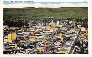 Postcard CA: Aerial View, San Jose, California, Vintage Linen 1940's - Picture 1 of 2