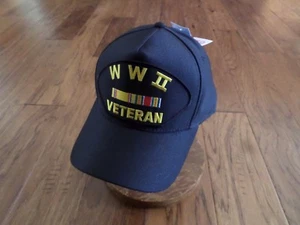 U.S MILITARY WWII VETERAN HAT U.S MILITARY OFFICIAL BALL CAP U.S.A MADE - Picture 1 of 11