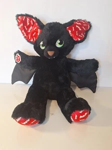 Build A Bear Boorific schwarze Vampirfledermaus Plüschtier 18 Zoll leuchtende dunkle Ohren Füße - Bild 1 von 5