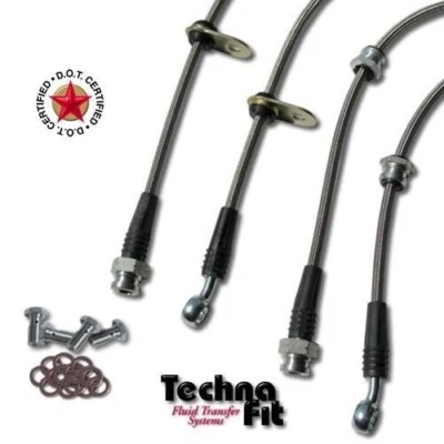 Línea de freno trenzada de acero inoxidable Techna delantero + trasero para Honda S2000 2000-2005 Foto 1 de 3