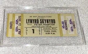 LYNYRD SKYNYRD FRAMPTON 1975 BOLETO DE CONCIERTO COMPLETO SIN USAR JACKSON MS NUTHIN FANCY - Imagen 1 de 5