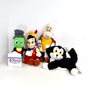 Disney Store PINOCCHIO Mini Bean Bag Set of 4 Geppetto Jiminy Cricket Figaro Cat - Picture 1 of 8