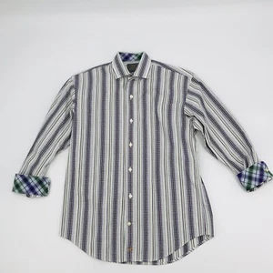 Camicia TD Thomas Dean ragazzo manica lunga media 10-12 viola a righe polsini a contrasto - Foto 1 di 11