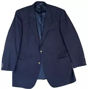 navy blue Jos A Bank gold button blazer jacket sport suit coat all season 48 L - Picture 1 of 11