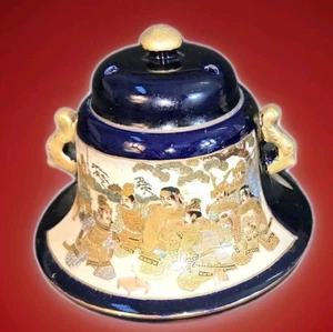 Antique Japanese Meiji Satsuma Koro - Incense Burner Jar Censer Marked READ - Picture 1 of 13