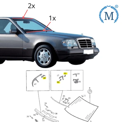 W124 Windshield Seal Set Top & Bottom NEW - Image 1 of 4