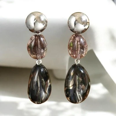 Aktion! Wunderschöne Retro Harz Ohrringe Boho Ohrstecker Modeschmuck Statement - Bild 1 von 4