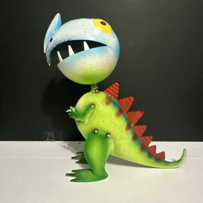 Metal Colorful Dinosaur Yard Art Lawn & Garden 11” Tall Indoor/Outdoor Kids Room - Image 1 of 3