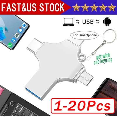 USB 3.0 Flash Drive 128GB Type C Memory Photo Stick for iPhone Android iPad Lot - Image 1 of 4