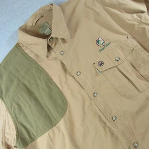Beretta Vented Shooting Shirt Mens Beige Quilted Padded Button Up Size XL - Picture 1 of 8