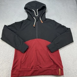 Alaskan Apparel Hoodie Mens Extra Large Red Black Colorblock 1/4 Zip Pullover US - Picture 1 of 12